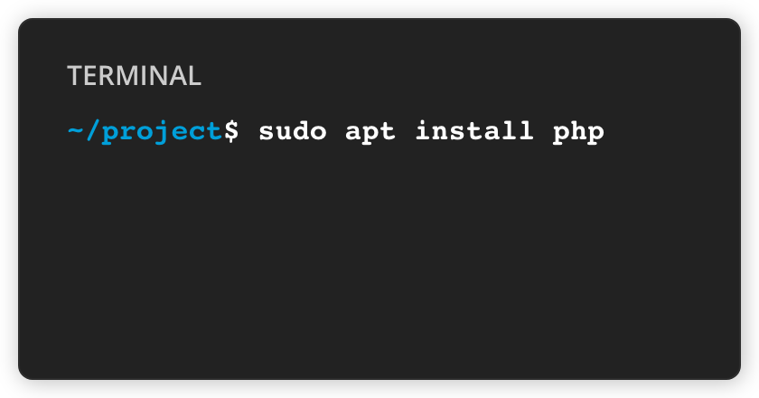Terminal Terminal to install and run any framework/app